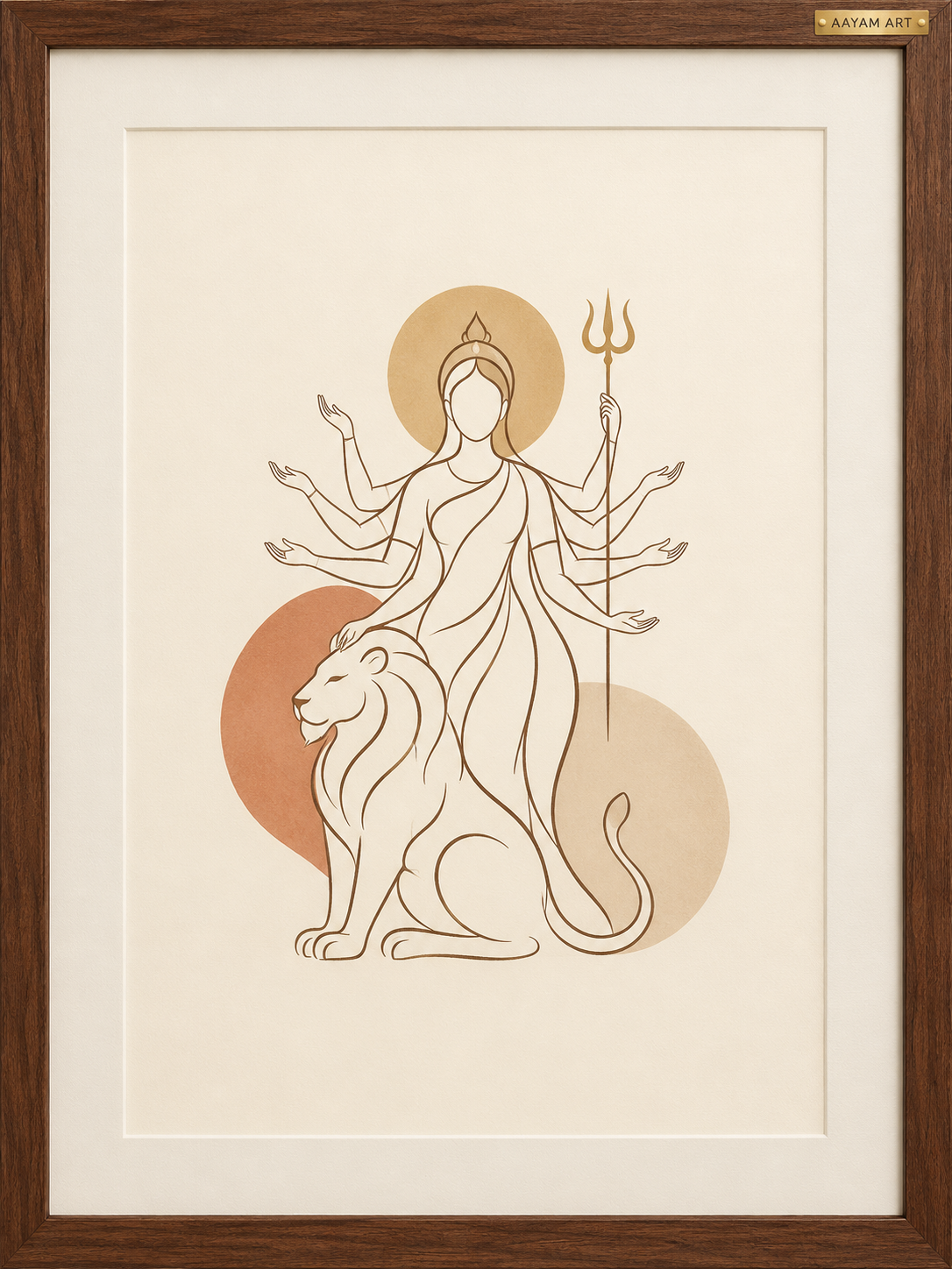 AAYAM ART minimalist durga framed artwork — hero view.