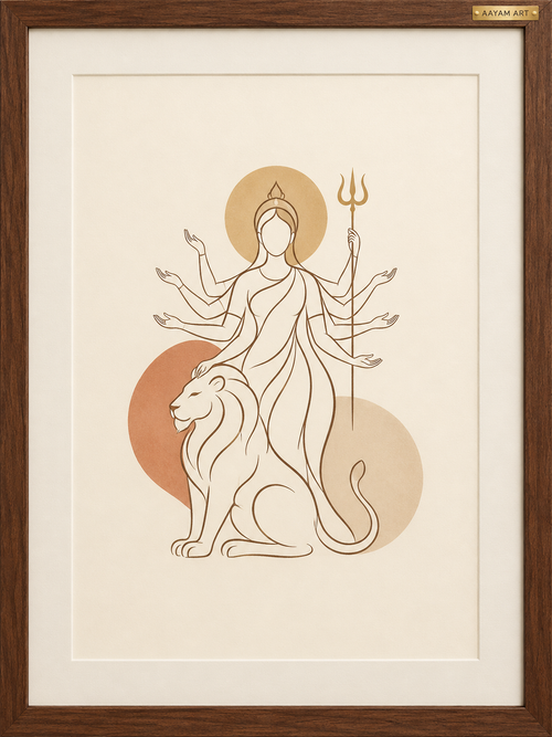 AAYAM ART minimalist durga framed artwork — hero view.
