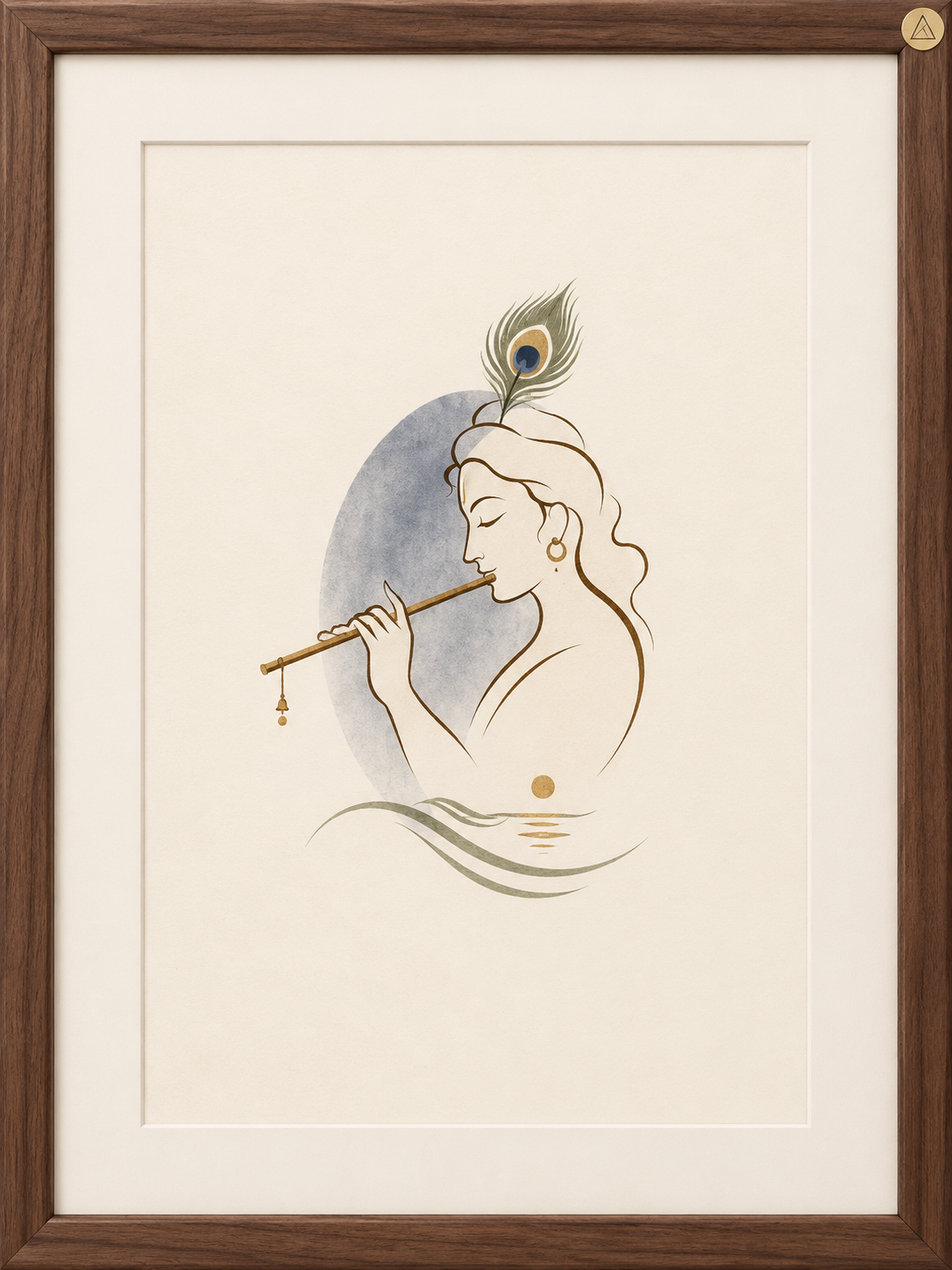 AAYAM ART minimalist krishna framed artwork — hero view.