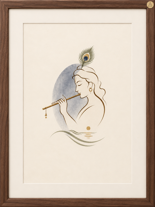AAYAM ART minimalist krishna framed artwork — hero view.