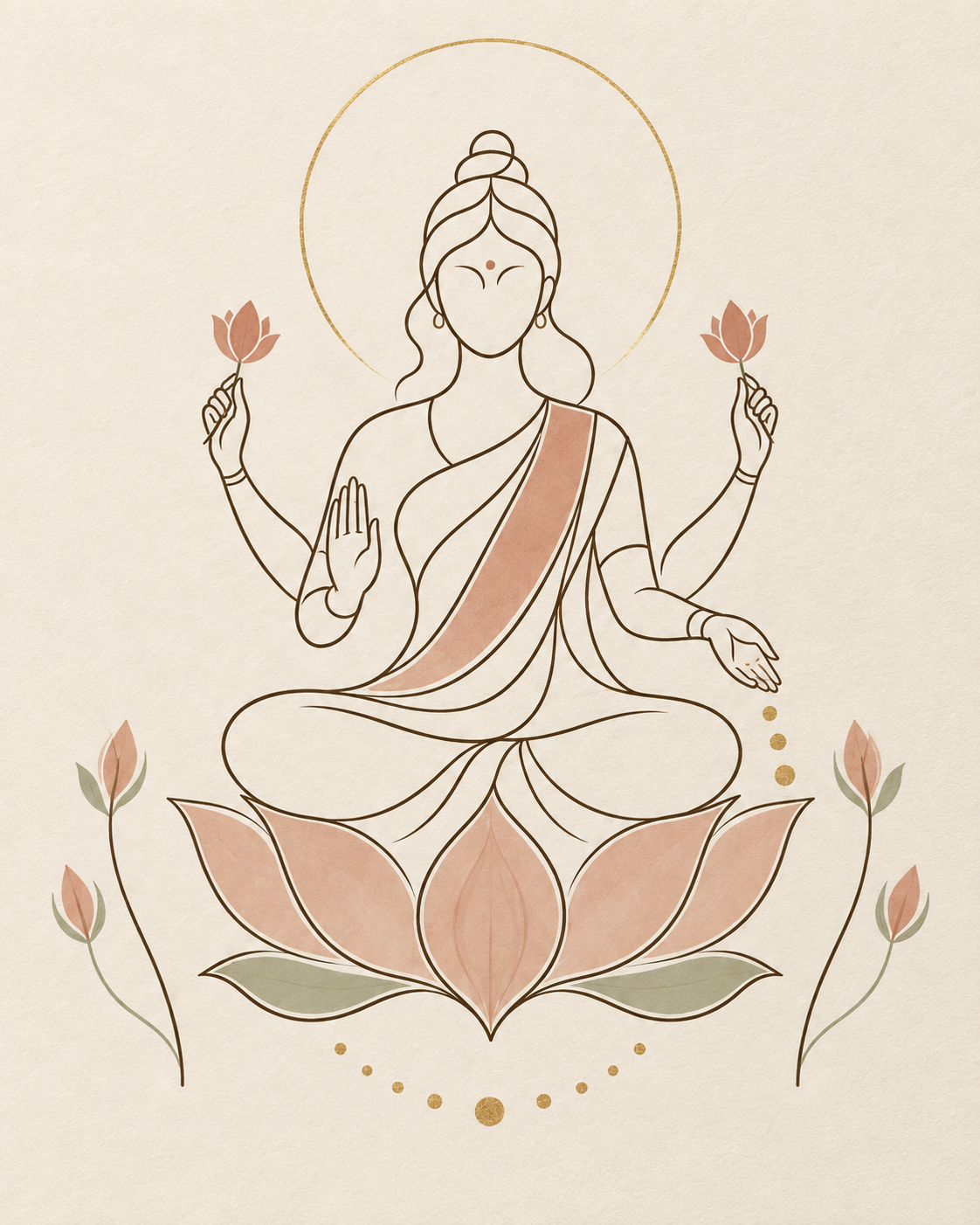 AAYAM ART minimalist lakshmi framed artwork — art detail view.