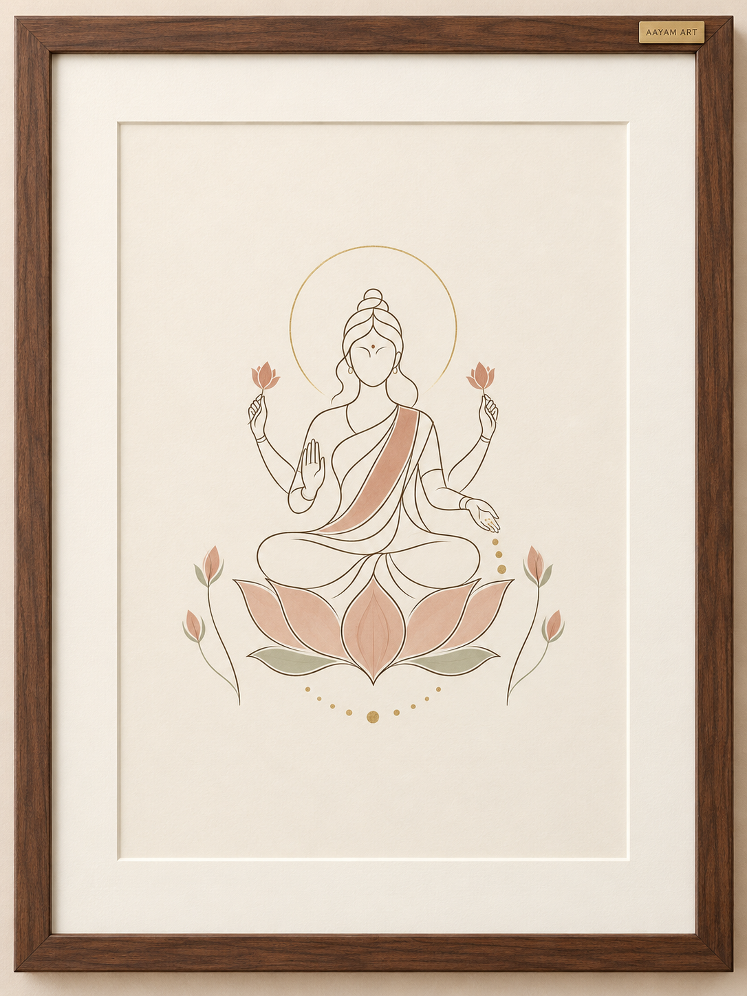 AAYAM ART minimalist lakshmi framed artwork — hero view.