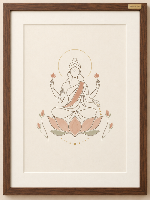 AAYAM ART minimalist lakshmi framed artwork — hero view.