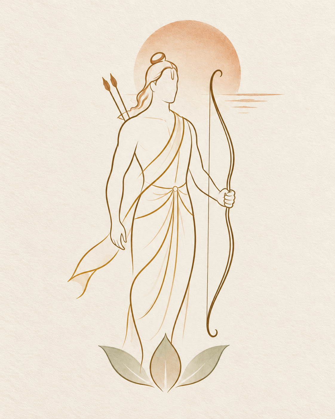 AAYAM ART minimalist ram framed artwork — art detail view.