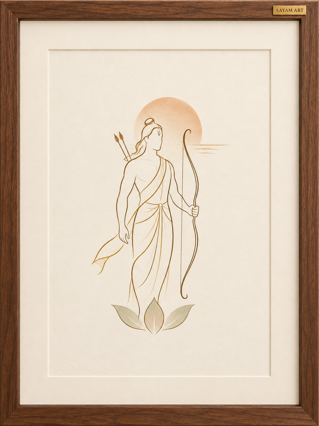 AAYAM ART minimalist ram framed artwork — hero view.