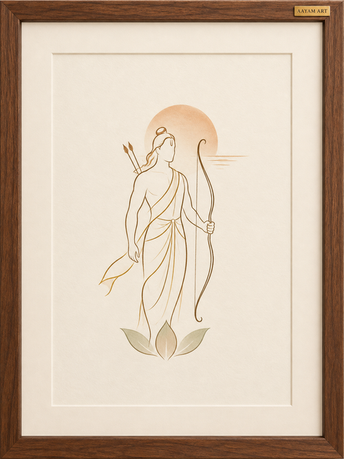 AAYAM ART minimalist ram framed artwork — hero view.