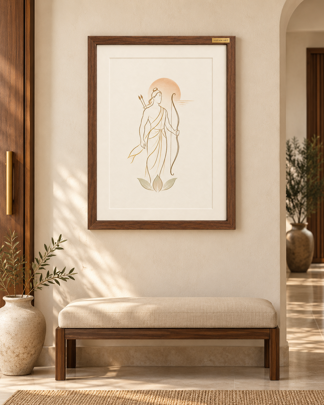 AAYAM ART minimalist ram framed artwork — lifestyle view.