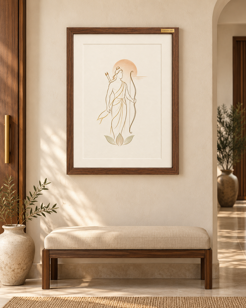 AAYAM ART minimalist ram framed artwork — lifestyle view.