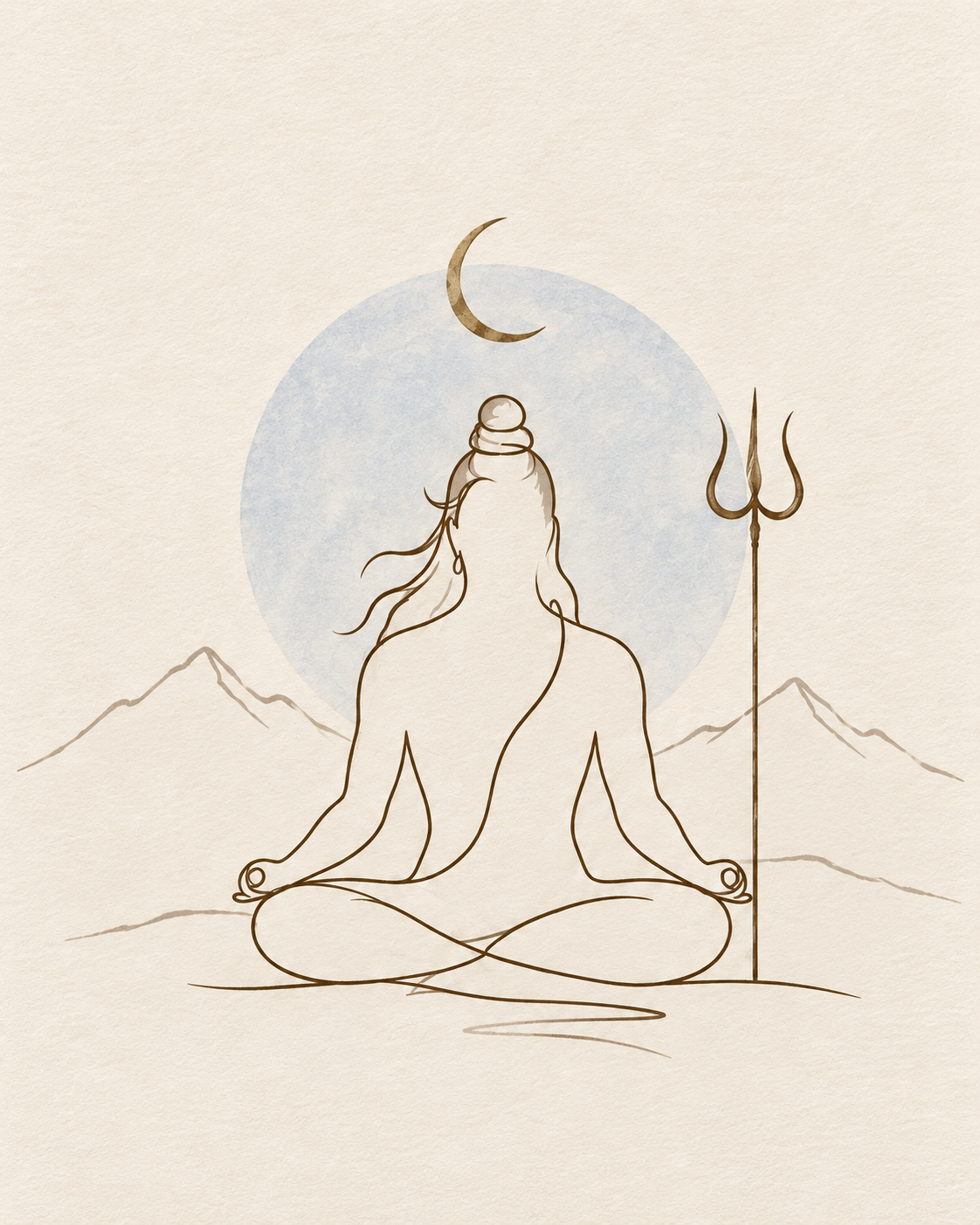 AAYAM ART minimalist shiva framed artwork — art detail view.